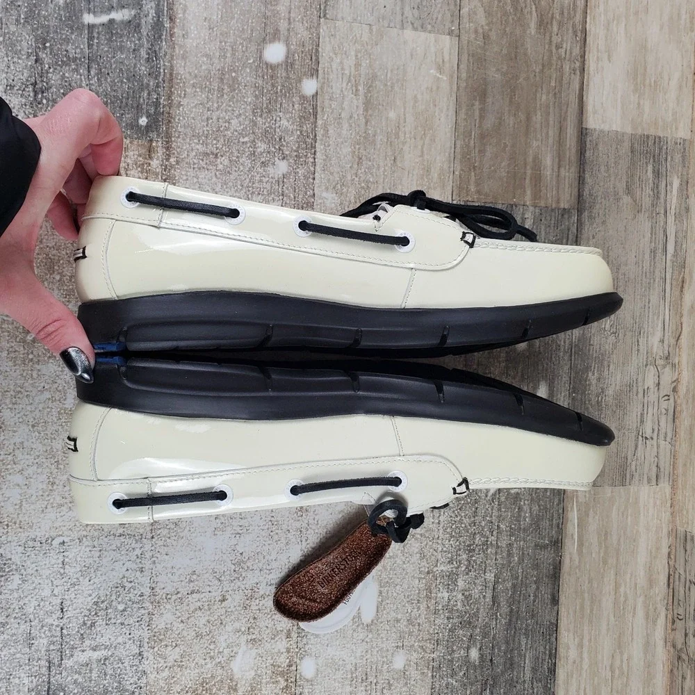 Birkenstock Tennessee Shoes Mens 8 / Womens 10 White Black Lace-Up‎ *read*